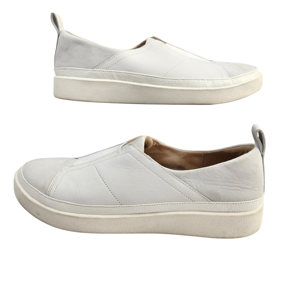 Vionic Zinah Slip On Sneakers White Leather Comfort Platform‎ Women Size 10